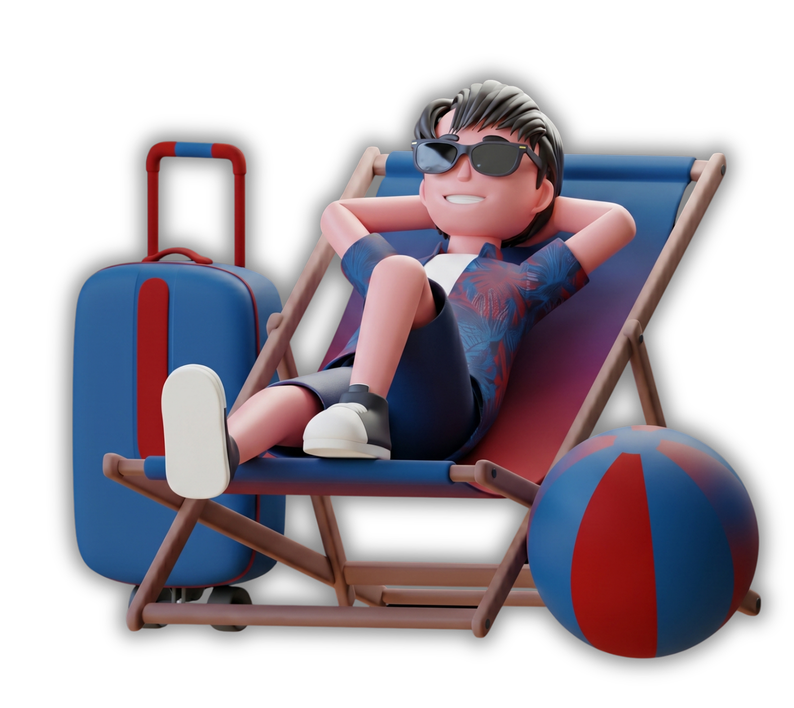 Traveller relaxing, ready for a trip